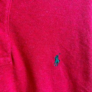 A red Iconic Mesh Polo Shirt by Ralph Lauren Xl